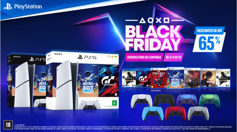 Black Friday PlayStation: PS5 e PS5 Pro com Superdescontos de até R$ 1.000